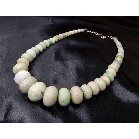 Jay King DTR Sterling Silver Chrysoprase Bead Necklace Graduated - Picture 4 of 4